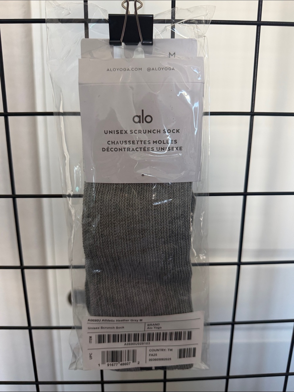 ALO Yoga Unisex Scrunch Sock - Heather Gray